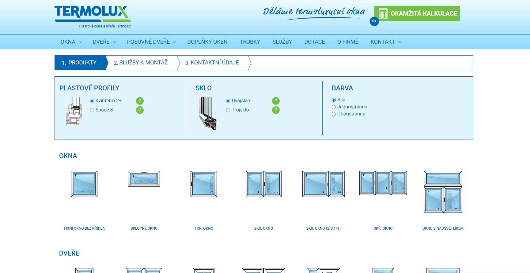 Kalkulačka dveří Termolux